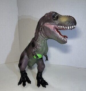 Tyrannosaurus T-Rex Dinosaur Large Rubber Figure 12” Working With Sounds